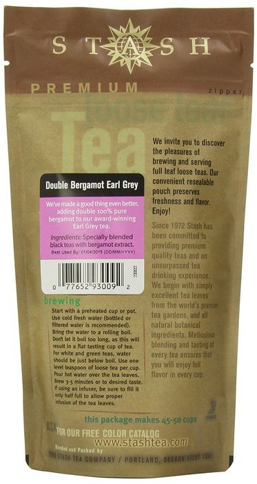 Stash Tea Double Bergamot Earl Grey Loose Leaf Tea, 3.5 Ounce Pouch N2