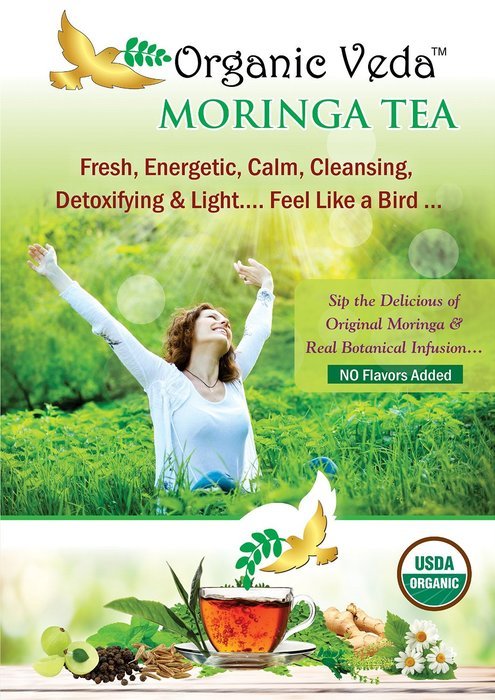 Organic Moringa Weight Loss Tea (28 Potent Tea Bags). Herbal Tea with Weight Loss properties. USDA Certified Organic... N8