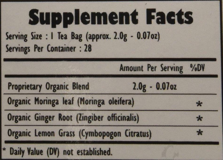 Organic Moringa Weight Loss Tea (28 Potent Tea Bags). Herbal Tea with Weight Loss properties. USDA Certified Organic... N13