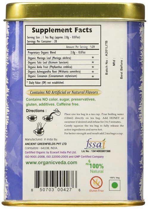 Organic Moringa Weight Loss Tea (28 Potent Tea Bags). Herbal Tea with Weight Loss properties. USDA Certified Organic... N19
