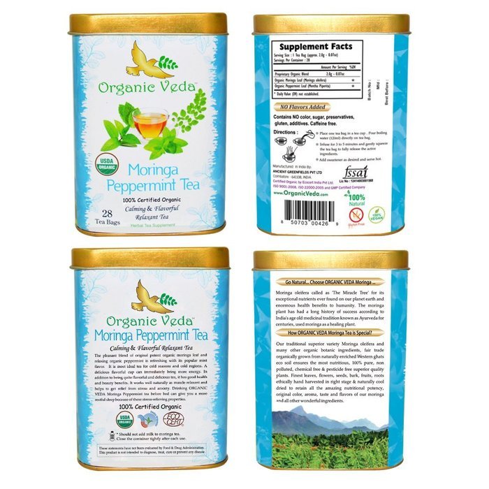 Organic Moringa Weight Loss Tea (28 Potent Tea Bags). Herbal Tea with Weight Loss properties. USDA Certified Organic... N31