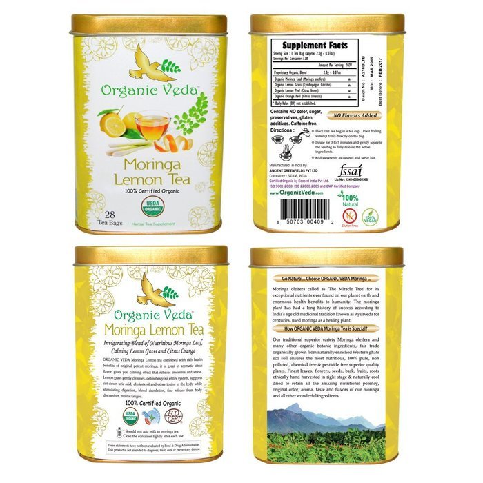 Organic Moringa Weight Loss Tea (28 Potent Tea Bags). Herbal Tea with Weight Loss properties. USDA Certified Organic... N44