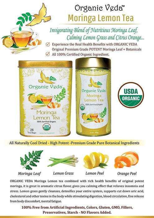 Organic Moringa Weight Loss Tea (28 Potent Tea Bags). Herbal Tea with Weight Loss properties. USDA Certified Organic... N45