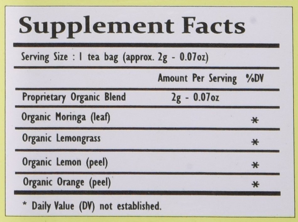 Organic Moringa Weight Loss Tea (28 Potent Tea Bags). Herbal Tea with Weight Loss properties. USDA Certified Organic... N46