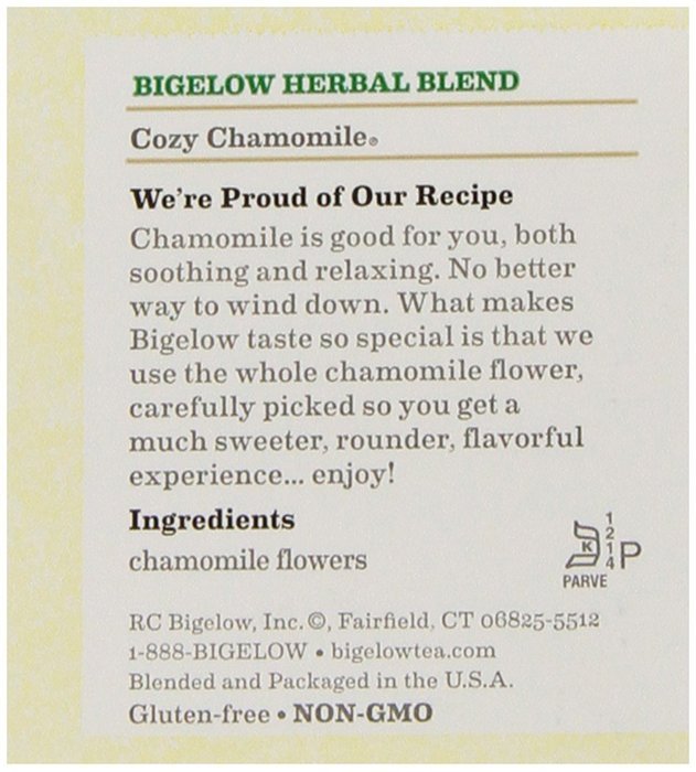 Bigelow Cozy Chamomile Herbal Tea, 20-Count Boxes (Pack of 6)