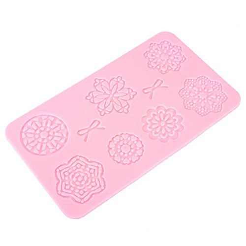 "Striped Bow Flower Fondant Cake Silicone Lace Mold Decorating Molds" shopping