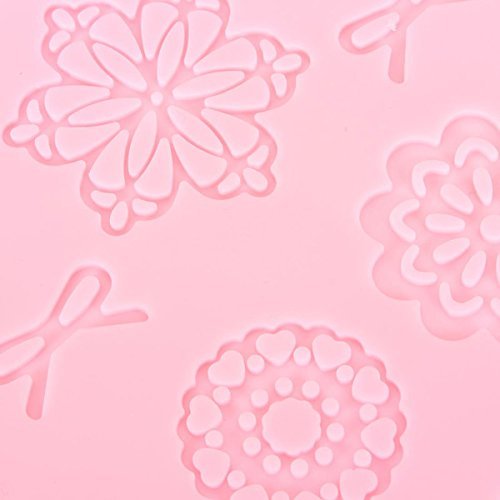 "Striped Bow Flower Fondant Cake Silicone Lace Mold Decorating Molds" shopping N4