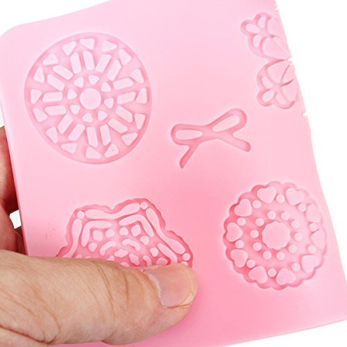 "Striped Bow Flower Fondant Cake Silicone Lace Mold Decorating Molds" shopping N5