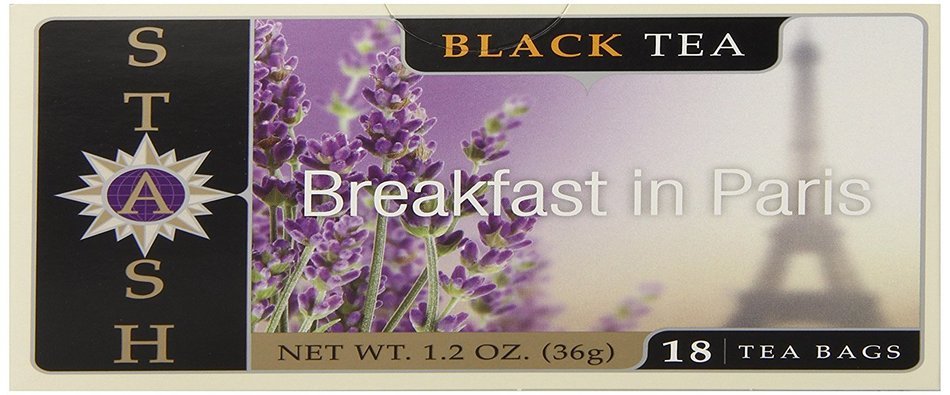 Stash Tea Breakfast in Paris Black Tea, 18 Count Tea Bags in Foil (Pack of 6) N3