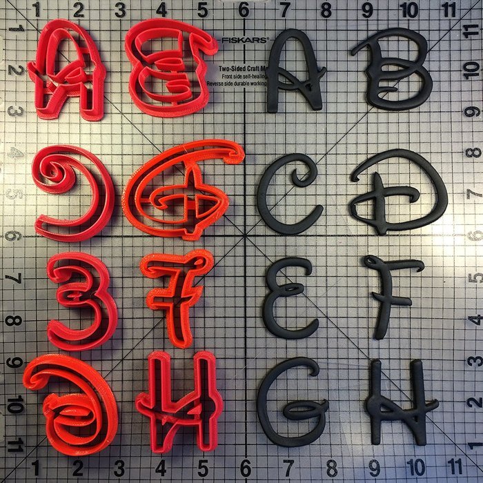 Cursive Font Uppercase Cookie Cutter Set (2 inches) N2