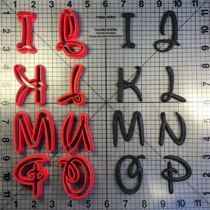 Cursive Font Uppercase Cookie Cutter Set (2 inches) N3