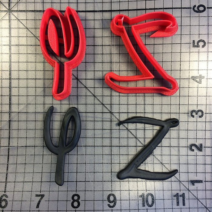 Cursive Font Uppercase Cookie Cutter Set (2 inches) N5