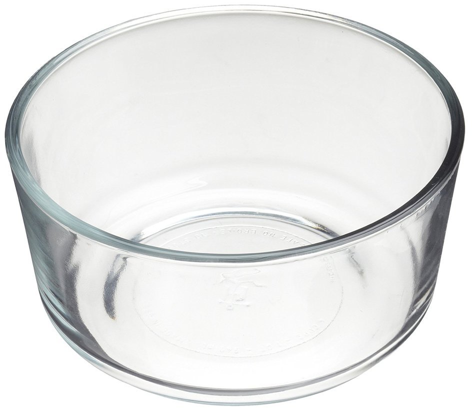 Anchor Hocking 4-Cup Kitchen Storage Round with Blue Plastic Lid N2