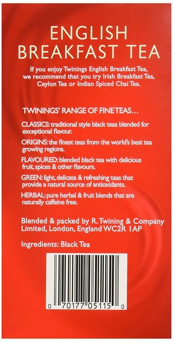 Twinings Tea English Breakfast Tea, 50 ct N2