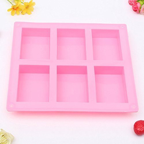 Rectangle Square Silicone Mold For DIY Chocolate Cake Mould Soap, 6-Rectangle