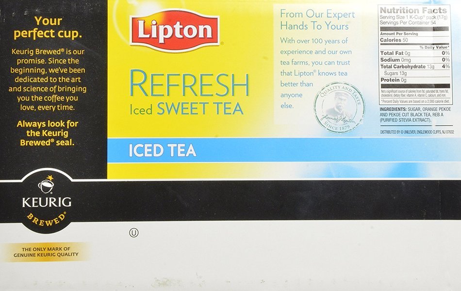 Lipton Refresh Iced Sweetened Tea 54 K-cup N2