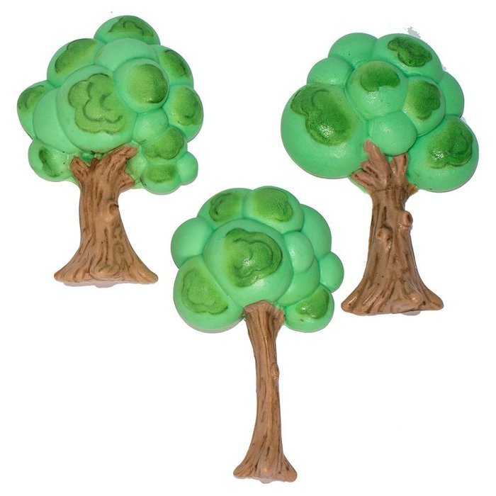 First Impression Molds B249 Medium Cartoon Tree Set Silicone Cake Decorating Mold, Medium, Blue N3
