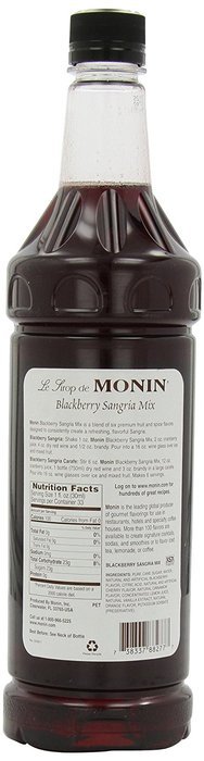 Monin Flavored Syrup, Blackberry Sangria, 33.8-Ounce Plastic Bottles (Pack of 4) N2