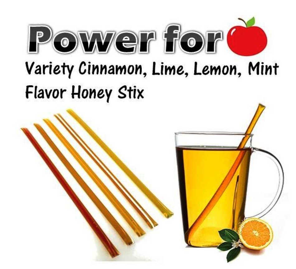 PowerTea Medley Gift Box Tazo Tea Variety 50 Tea Bags with Power for Apple Honey Sticks N3