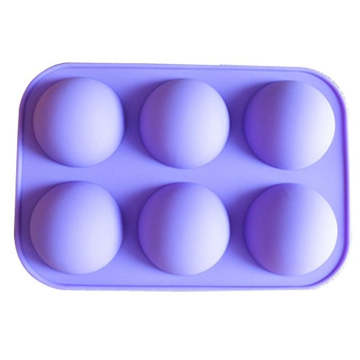 Wocuz 6 And a Half Hole Ball Silicone Mold, Cake Mold, Soap Mold, Jelly Mold, Pudding Mold, DIY Ice Mold N3