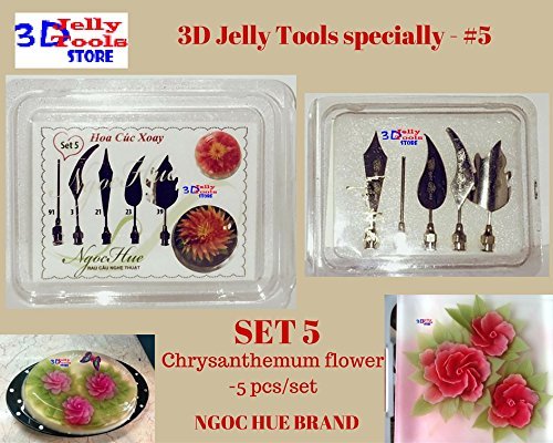 3D Jelly Cake Tools specially -Type 5-Chrysanthemum rotation flower - 5 pcs/set