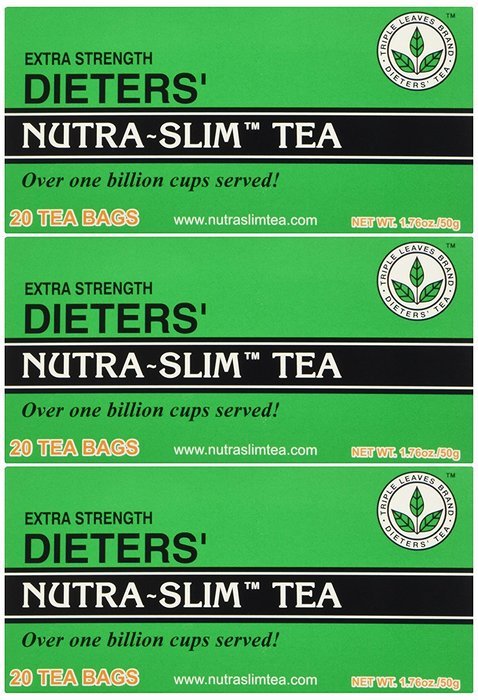 THREE BOXES of Triple Leaves Nutra-slim Tea 20 Tea Bags