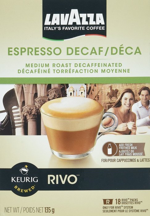 Lavazza Espresso Decaf Keurig Rivo Pack, 18 Count N2