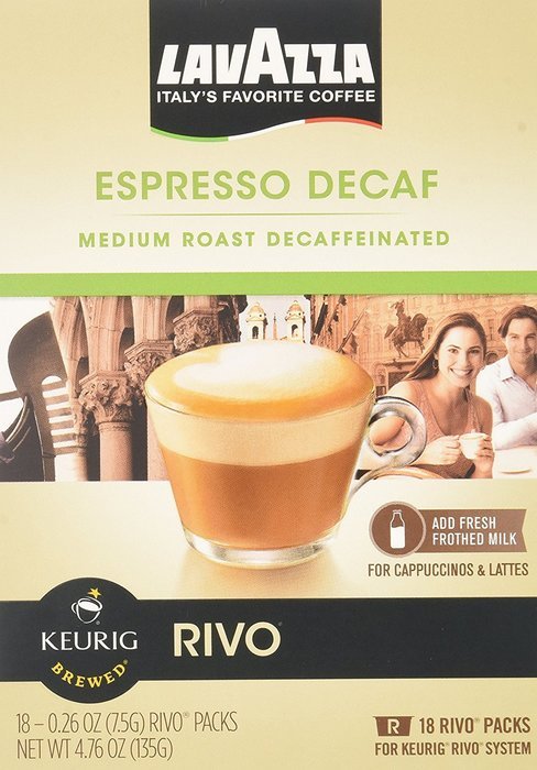 Lavazza Espresso Decaf Keurig Rivo Pack, 18 Count N7