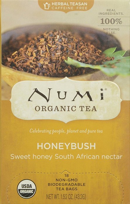 Numi Organic Tea Honeybush, Herbal Teasan Bags, 18 Count