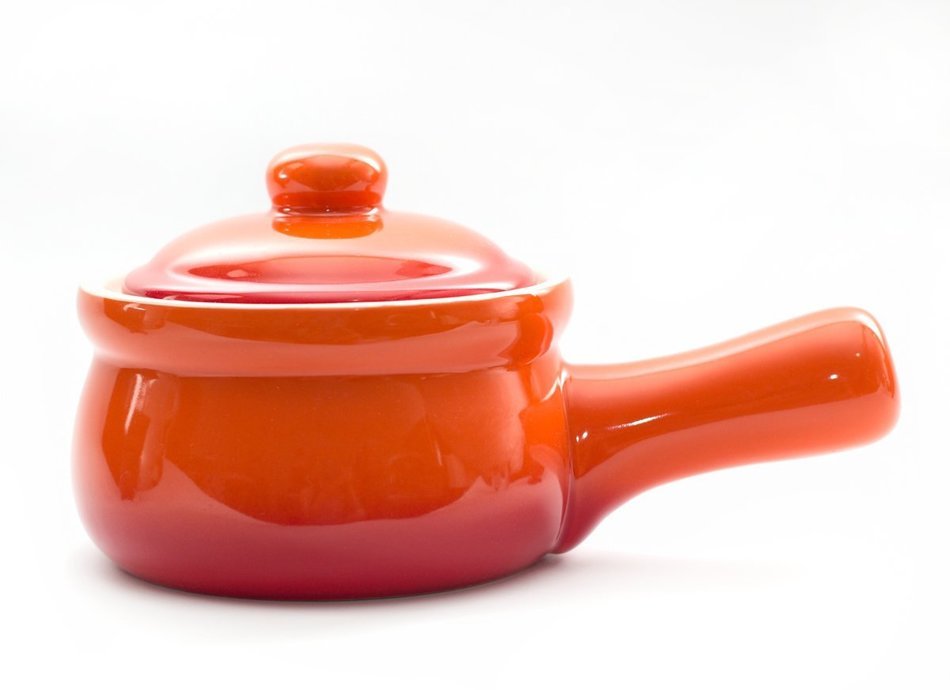 Mini Ceramic Casserole with Handle (Orange)