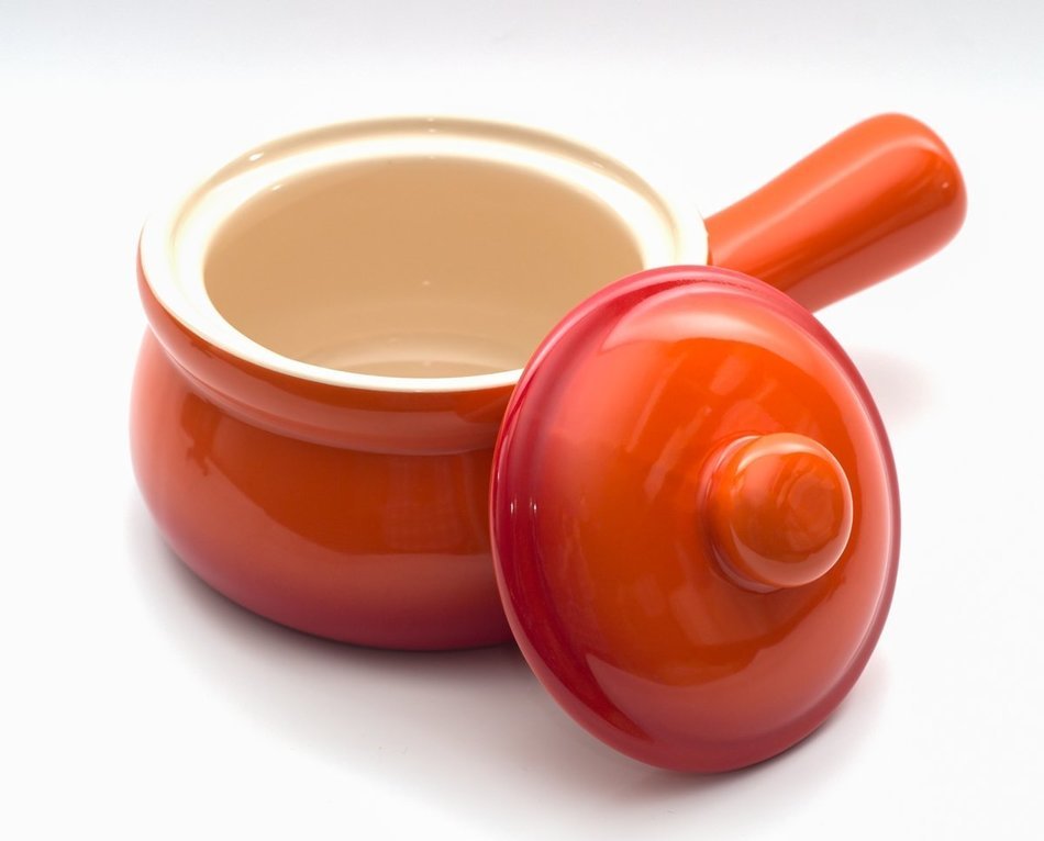 Mini Ceramic Casserole with Handle (Orange) N2