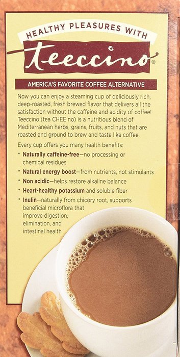 Teeccino Organic Dandelion Dark Roast Chicory Herbal Tea Bags, Gluten Free, Caffeine Free, Acid Free, 25 Count... N6