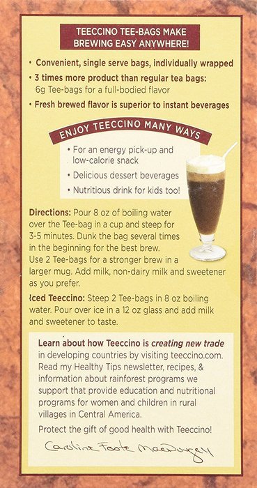 Teeccino Organic Dandelion Dark Roast Chicory Herbal Tea Bags, Gluten Free, Caffeine Free, Acid Free, 25 Count... N7