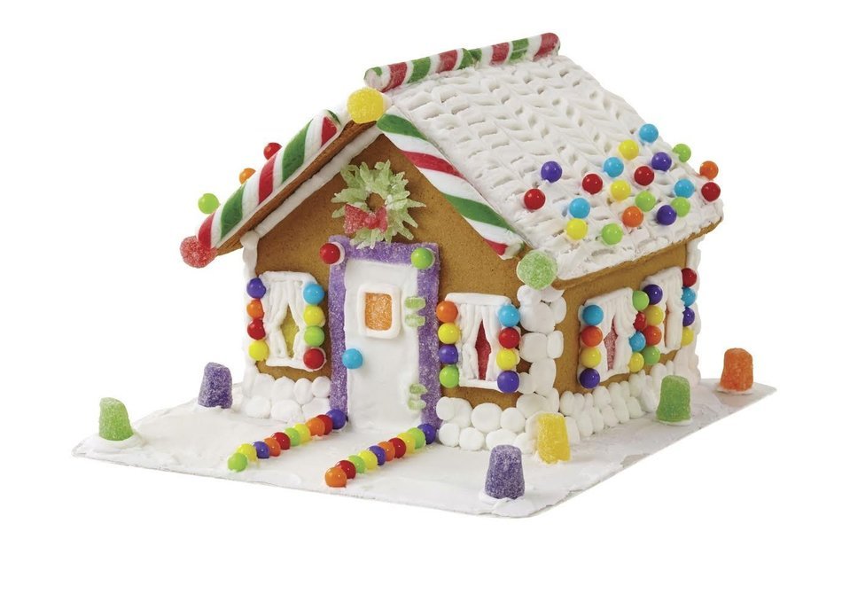 Cristmas Bundle - Pre-Assembled Christmas Gingerbread House Kit with Candy, Icing, Decorating Bag and Tip Included... N2