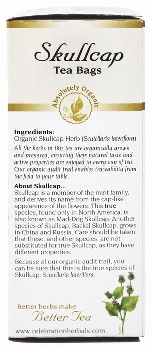 Celebration Herbals - Organic Skullcap Herb Herbal Tea - 24 Tea Bags N3