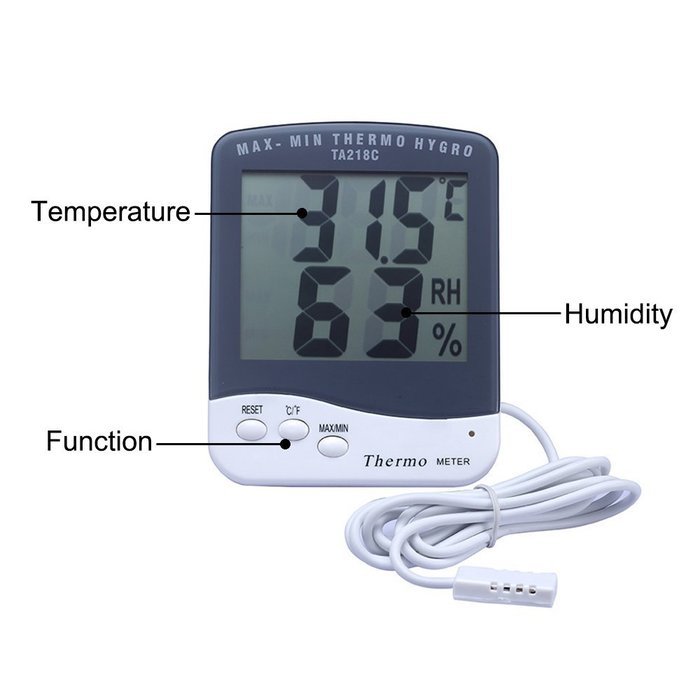 Momoday High Quality LCD Screen Display Digital Outdoor Max-Min Thermometer with Hygrometer, temperature and humidity... N3