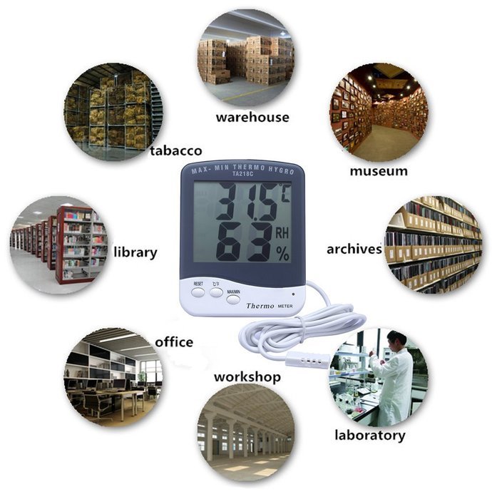 Momoday High Quality LCD Screen Display Digital Outdoor Max-Min Thermometer with Hygrometer, temperature and humidity... N5