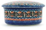 Polmedia Polish Pottery 5-inch Stoneware Jar with Lid H8699G Hand Painted from Ceramika Artystyczna in Boleslawiec... N3