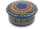 Polmedia Polish Pottery 5-inch Stoneware Jar with Lid H8699G Hand Painted from Ceramika Artystyczna in Boleslawiec... N4