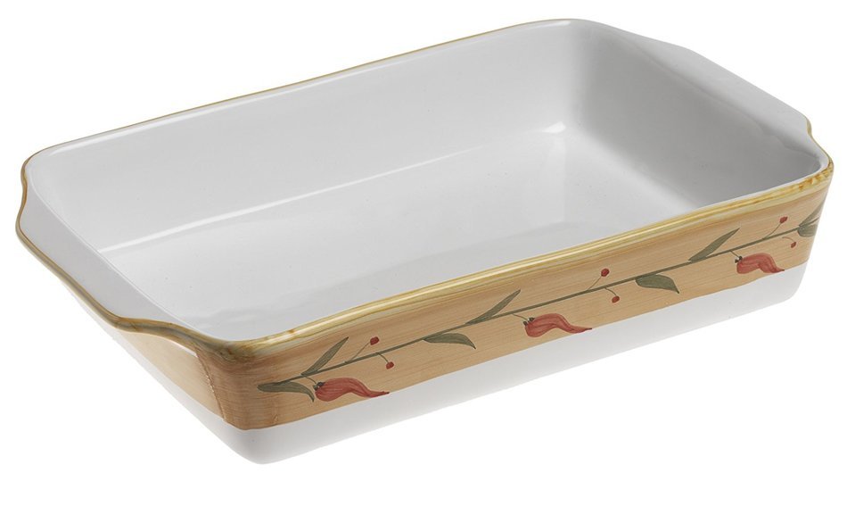 Caleca Chili Peppers Large Rectangular Baking Dish N2