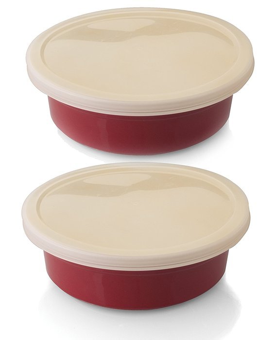 BergHOFF 2 Piece Geminis Round Dish Plastic Cover, Red