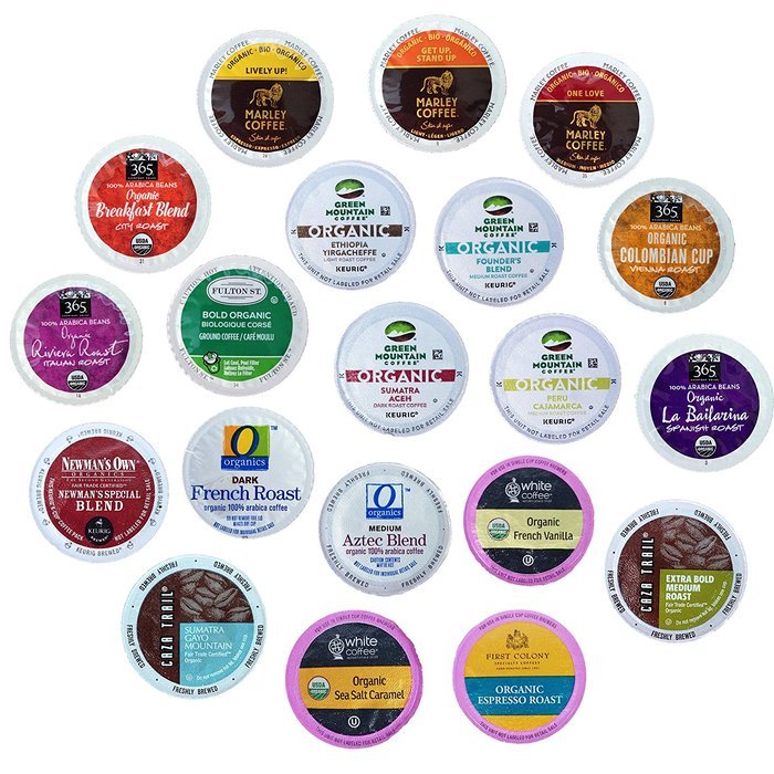 Organic Coffee K-Cups Variety Pack for Keurig Brewers, 20-count. Includes The Curated Pantry Gift Tag