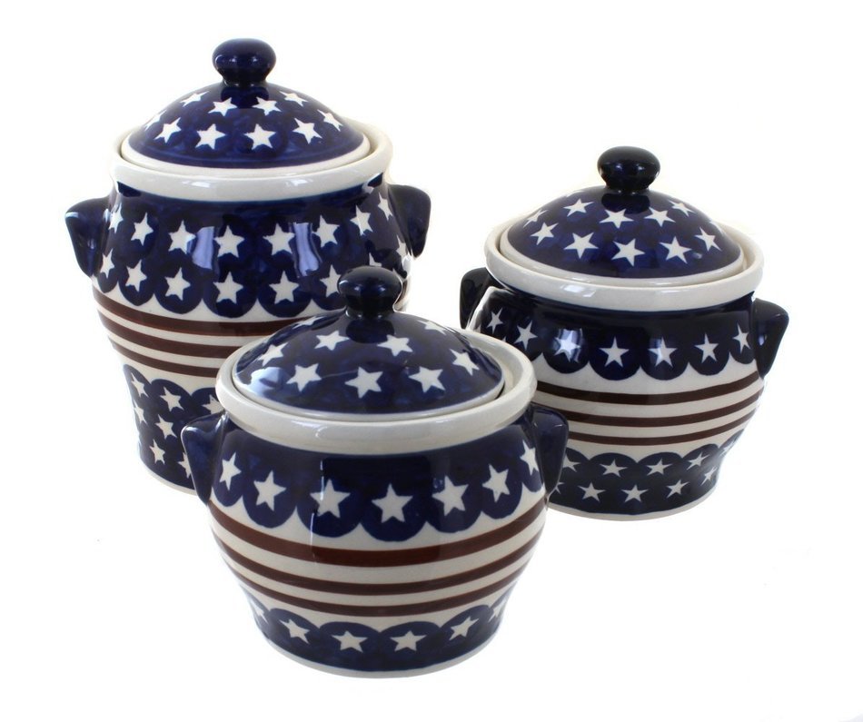 Polish Pottery Stars & Stripes Canister Set