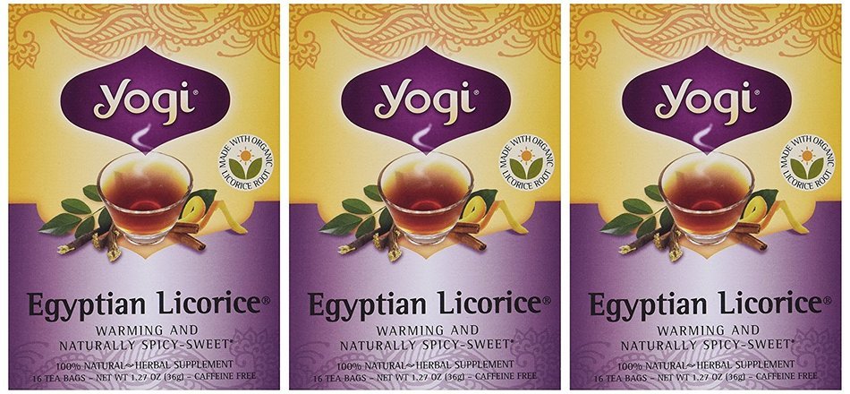 yogi egyptian licorice tea bags - 3 pack with 16 bags in each N3