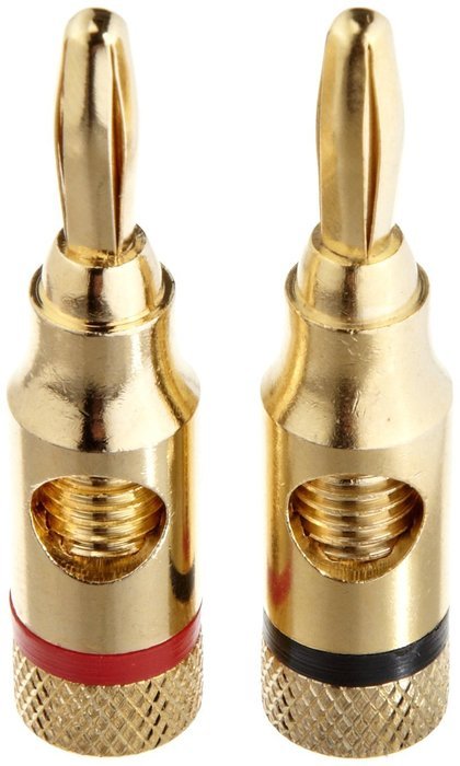 AmazonBasics 24k Gold Connector Banana Plugs - 24-Pack (12 Red, 12 Black) N2