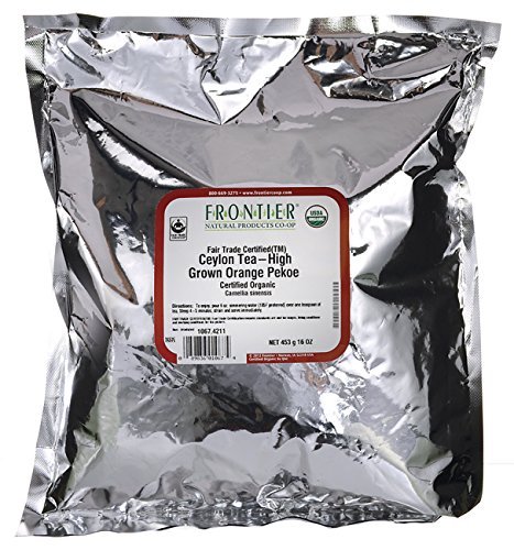 Frontier Natural Products Co-Op Organic Ceylon Tea - High Grown Orange Pekoe 16 oz (453 grams) Pkg N2