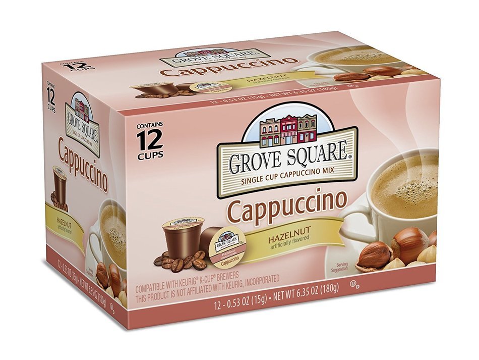 Grove Square Cappuccino, Hazelnut, 12 Single Serve Cups (Pack of 3)