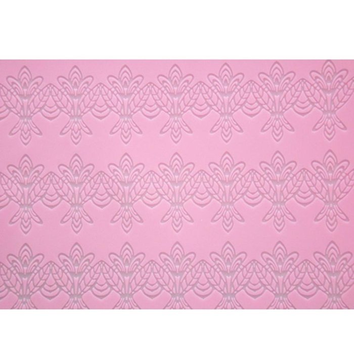 FOUR-C Cake Making Supplies Silicone Lace Mat Cake Decoration Mold Color Pink N2
