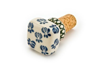 Polish Pottery Blue Rose Wine Cork