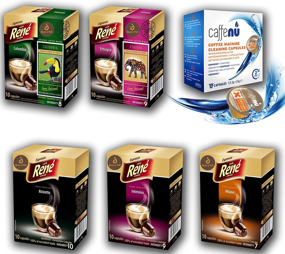 Bean2Pod: Rene Variety Flavour Bundle &ndash; 60 ReneNespresso Compatible Coffee Capsules N2